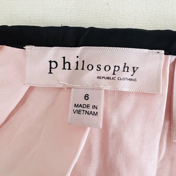 ❤️4/$20❤️ Philosophy Light Pink Satin Pleated Super Soft Midi Skirt ~ Size 6 - Picture 7 of 9